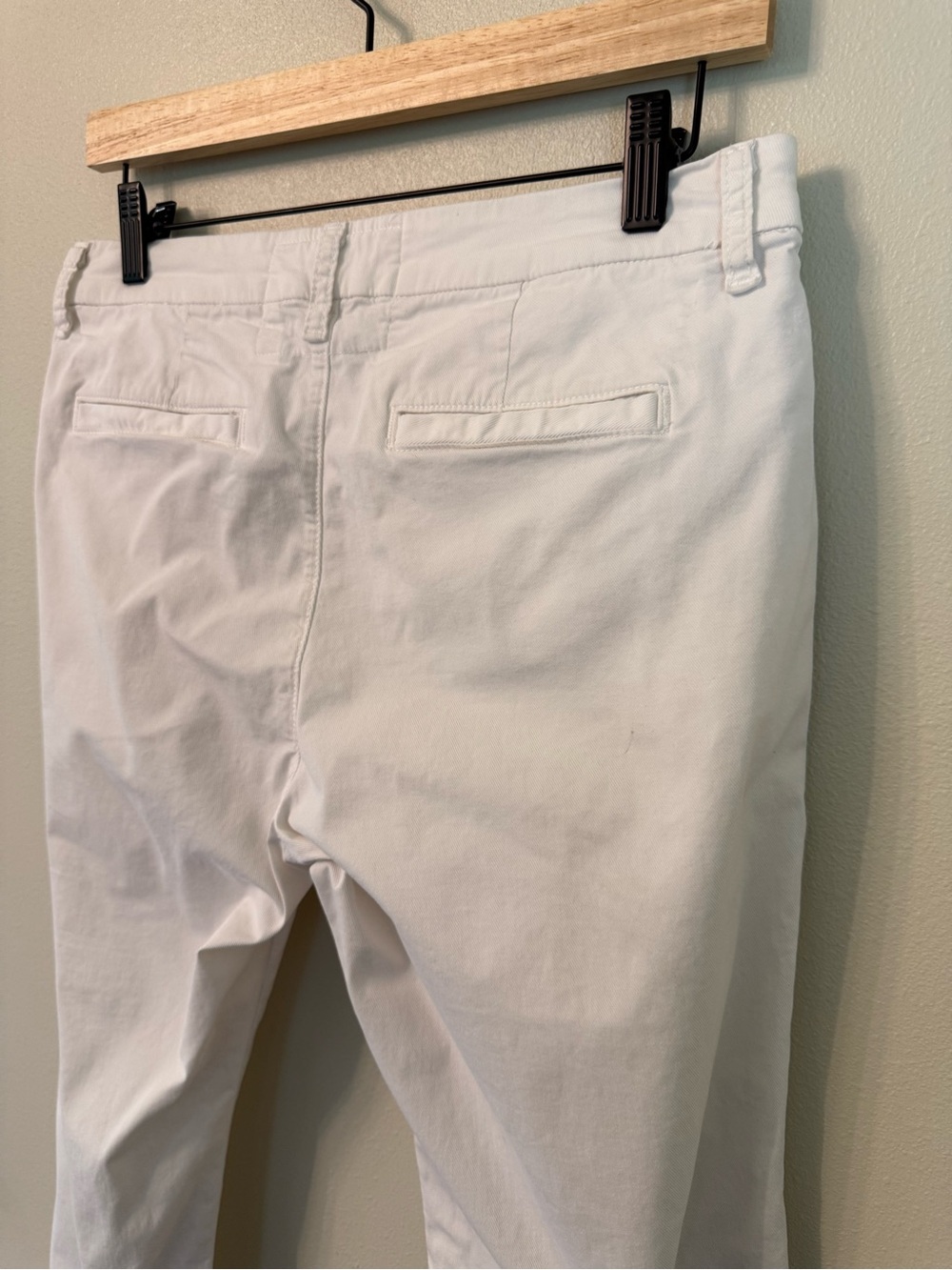Frank & Eileen Wicklow Italian Chino Pants Size 8 White Cropped Raw Hem - Picture 6 of 10